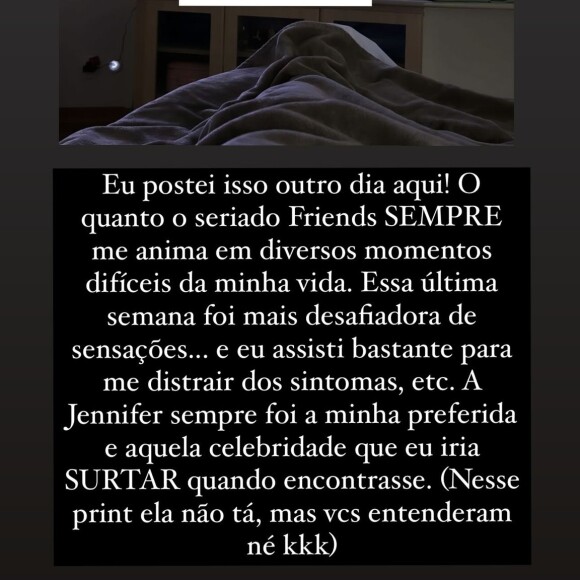 Fabiana Justus falou da importância da série 'Friends' durante o tratamento contra a leucemia