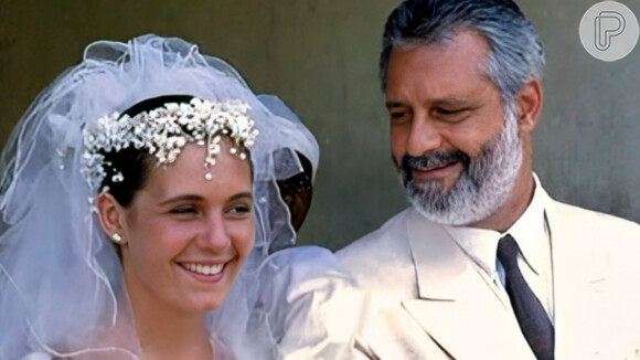 Adriana Esteves e Antônio Fagundes na primeira versão de 'Renascer'