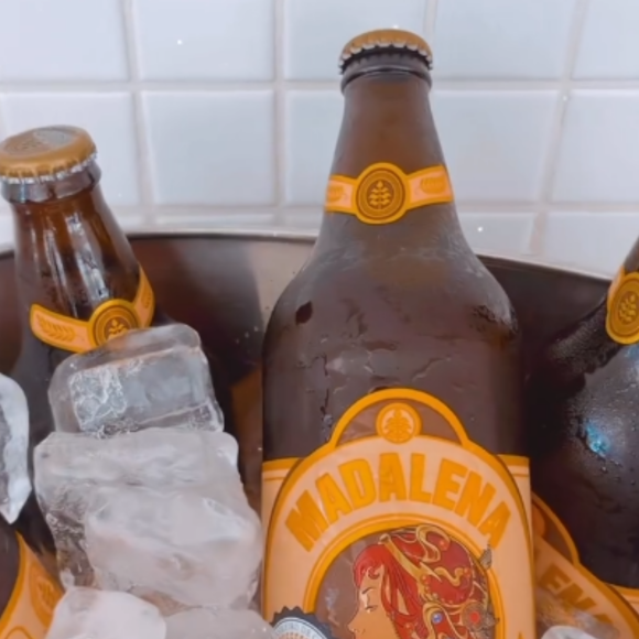 Ana Hickmann publicou um vídeo com um balde de gelo, abarrotado de garrafas de cerveja