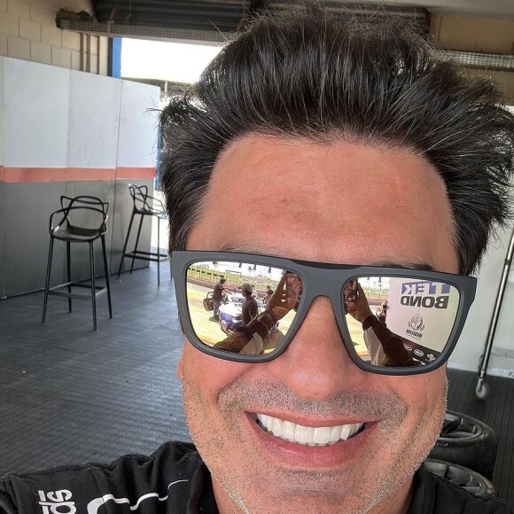 Edu Guedes publicou foto com óculos espelhado e muitos seguidores admitiram que deram zoom para procurar Ana Hickmann