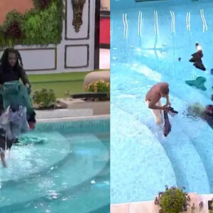 A briga do BBB 24 acabou com Leidy jogando as roupas de Davi na piscina