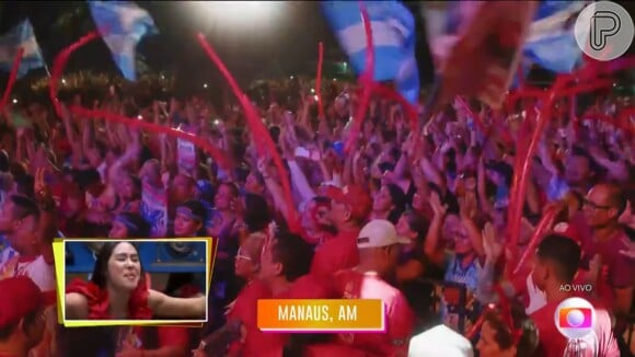 Isabelle grita com torcida gigantesca no centro de Manaus do 'BBB 24'