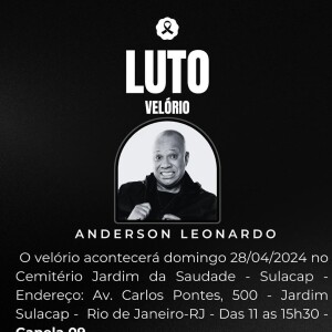 Velório de Anderson Leonardo acontece neste domingo (28)