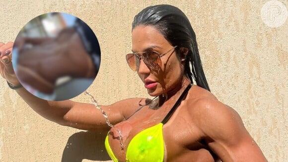 Gracyanne Barbosa provoca seguidores com foto exibindo marquinha de biquíni
