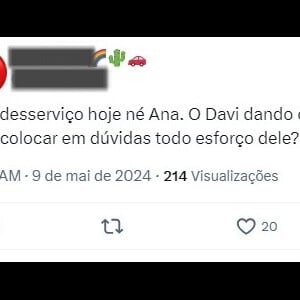 Ana Maria Braga não citou PIX e não fez nenhuma alusão a Davi, mas o comentário foi suficiente para internautas do X considerarem uma indireta