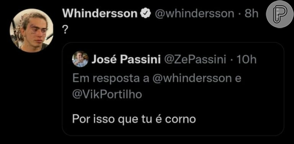 Whindersson Nunes foi chamado de corno pelo jornalista e humorista esportivo José Passini após recusa ao Vasco