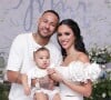 Neymar e Bruna Biancardi posaram juntos no batizado da filha, Mavie