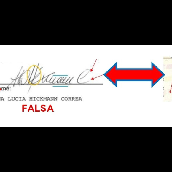 Assinatura de Ana Hickmann: compare a original com a falsificada, vista em diversos documentos