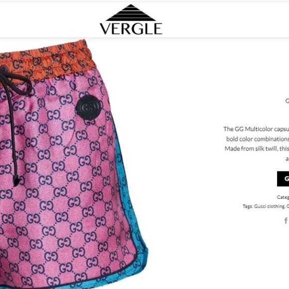 Rafaella Justus completou o look com um shortinho da Gucci feito de seda. A peça pode ser encontrada na internet por 1300 dólares, o equivalente a R$ 7 mil na atual cotação