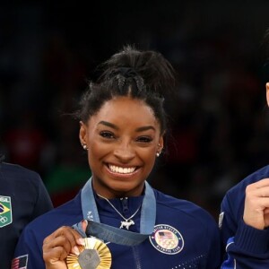 Simone Biles foi ouro no individual geral da Ginástica Artística em Paris