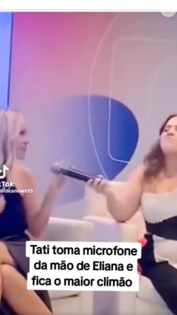 Tati Machado arrancou microfone da mão de Eliana durante a coletiva de imprensa do programa