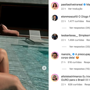 Paolla Oliveira, no entanto, já havia escolhido a mesma legenda horas antes de Carla Diaz