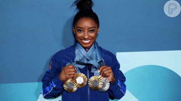 Além das três medalhas de ouro, Simone Biles também ganhou uma prata nas Olimpíadas de Paris 2024