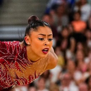 Bárbara Domingos está competindo na Ginástica Rítmica nas Olimpíadas de Paris 2024