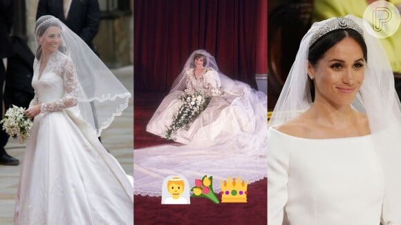 Os vestidos de casamento de Kate Middleton, Diana Spencer e Megan Markle são os mais buscados no Google.