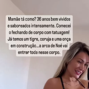 Andressa Urach, além das mudanças recentes, quer fechar o corpo com tatuagens