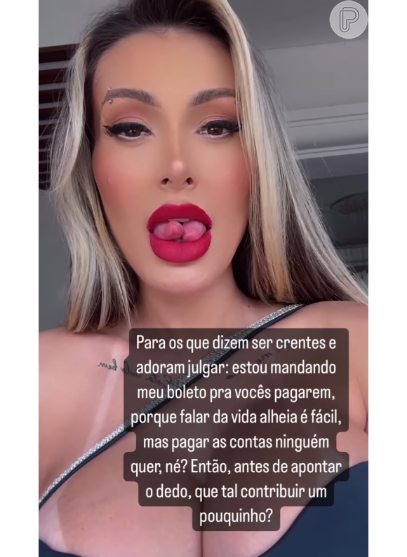 Andressa Urach, depois de ser muito detonada por evangélicos, mandou a real em um novo post