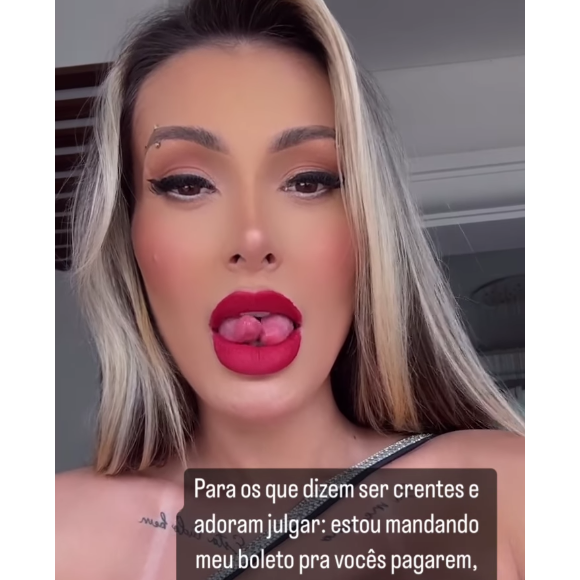 Andressa Urach, depois de ser muito detonada por evangélicos, mandou a real em um novo post