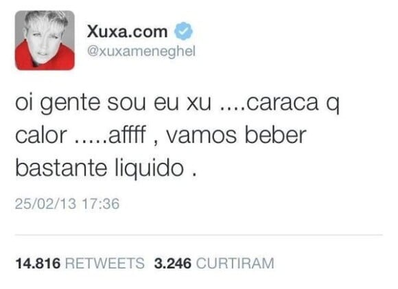 Xuxa viveu uma relação de amor e ódio com o Twitter, mas foi lá que ela nos deu essa pérola