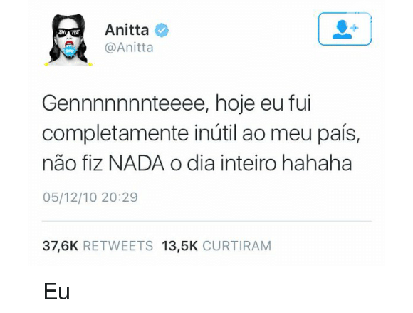 Anitta, antes da fama, deu uma série de tweets icônicos à rede social