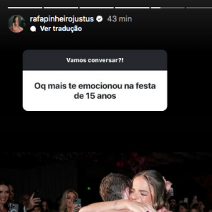 Rafa Justus também confessou que o momento mais emocionante da celebração foi a participação de Fabiana Justus