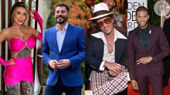 Andressa Urach, Bruno Mars, Evaristo Costa e Usher têm uma conexão desconhecida por muitos; você sabe qual é?