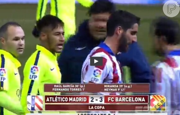 Neymar foi muito provocado em campo na partida entre Barcelona e Atlético de Madri