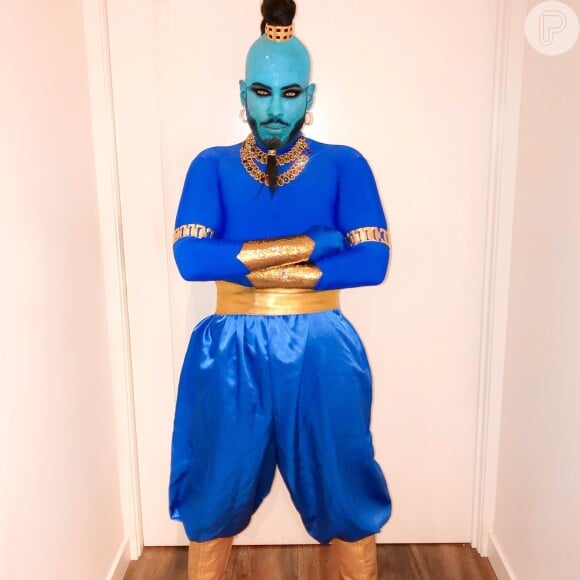 Fantasias de Halloween: Hugo Gloss encarnou o Gênio da Lâmpada, de 'Aladdin', e entregou tudo com este look!