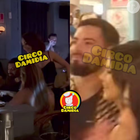 Sandy e Pedro Andrade foram vistos em um restaurante em São Paulo. Flagra foi divulgado pelo perfil Circo da Mídia, no Instagram