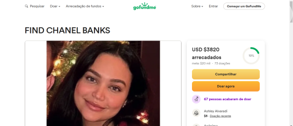 Família de Chanel Maya Banks fez uma vaquinha para custear as buscas pela atriz