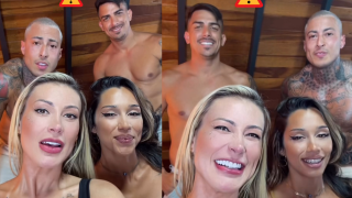 Sem a namorada e o filho, Andressa Urach grava pornô com affair e casal liberal: 'A noite vai ser longa'