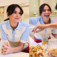 Bruna Marquezine monta look tricolor comfy para 'publi' com Cedric Grolet; atriz é 1ª brasileira a gravar com confeiteiro famoso