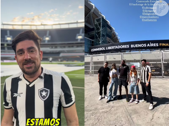 Marcelo Adnet optou por algo mais alinhado ao clima esportivo do evento, realizando um tour pelo icônico estádio Monumental de Núñez, palco da final.