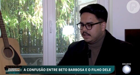 Filho de Beto Barbosa, Felipe disse ainda que nunca teve ajuda financeira do pai, durante entrevista ao 'Domingo Espetacular'