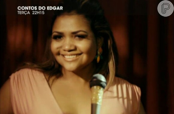 Gaby Amarantos durante a participação em 'Contos de Edgar', uma série de terror da Fox Brasil, em abril de 2013