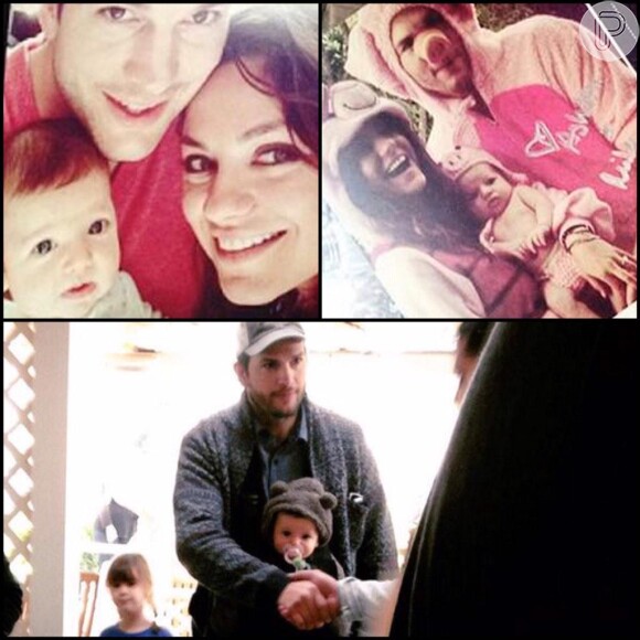 Ashton kutcher e Mila Kunis assumiram romance em setembro de 2012, dois anos antes do nascimento da primeira filha do casal
