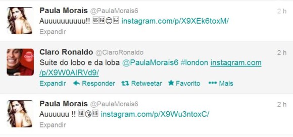 Ronaldo e Paula Morais dizem que estão na 'suíte do lobo e da loba', em Londres