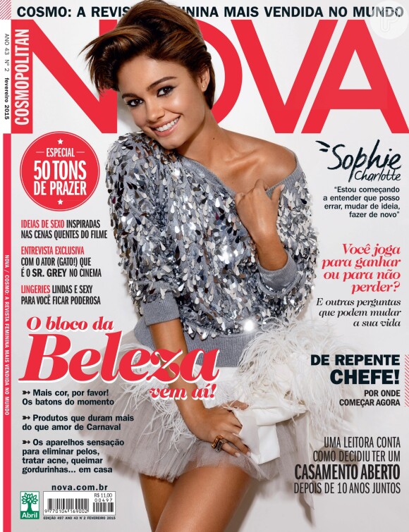 Sophie Charlotte é a capa da revista 'Nova' de fevereiro