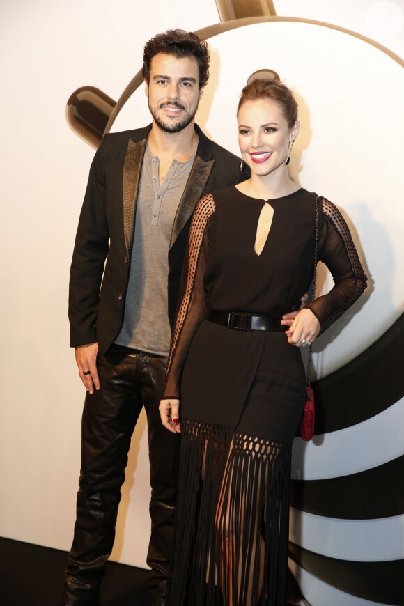 Paolla Oliveira acompanhou Joaquim Lopes na festa de lançamento da novela 'Geração Brasil' em abril de 2014