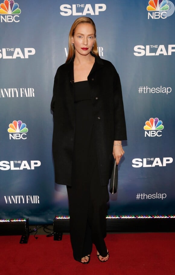 Uma Thurman vai à estreia da série 'The Slap' e impressiona com nova aparência