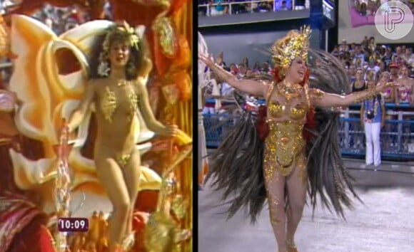 Claudia Raia em 1985 e no Carnaval deste ano