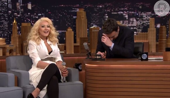 Jimmy Fallon chorou de rir após a imitação de Christina Aguilera
