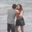 Bruno Gissoni e Daniela Escobar gravam cenas de 'Flor do Caribe' em praia do Rio