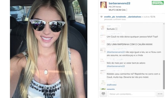 Fãs de Bárbara Evans comentam possível affair entre ela e Cauã Reymond nas redes sociais