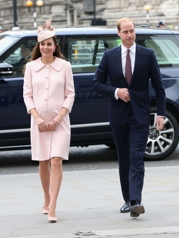 Kate Middleton que deve dar à luz seu segundo filho em abril, teve a companhia do marido, príncipe William