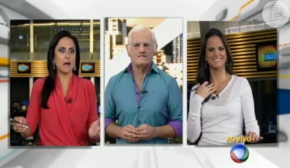 A apresentadora do 'Fala Brasil', Carla Cecato levou um susto ao ver Cesar Filho usando máscara no 'Hoje em Dia'