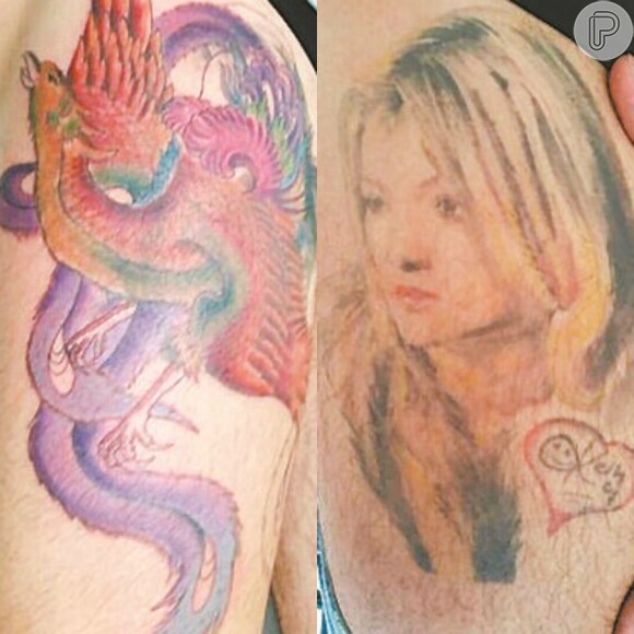 Latino tatua uma fênix no lugar do rosto de Kelly Key, na coxa direita