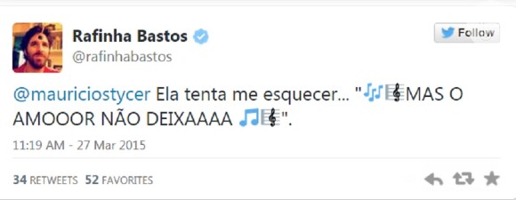Rafinha Bastos rebate afirmação de Wanessa Camargo no Twitter e cita música da artista