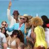 Jeniffer Lopez e o rapper Pitbull gravam clipe de 'Live it Up' em Fort Lauderdale, na Flórida, nos Estados Unidos