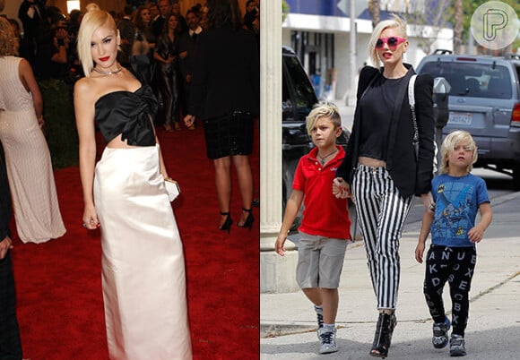 Sempre estilosa e exuberante em sua boa forma, Gwen Stefani também é mãe e tem dois filhos: Zuma, de 4 anos, e Kingston, de 6